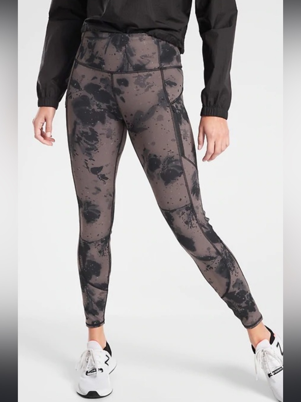 Athleta Brown Floral-Print Rainer Reflective Leggings
